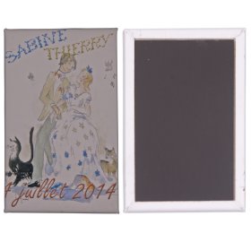 Faire part magnet mariage rigide rectangle 53x80mm