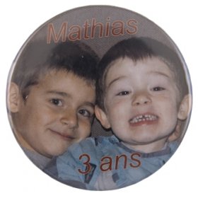 Faire part magnet naissance rigide rond diamtre 75mm