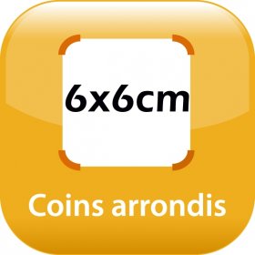 magnet frigo 6x6cm coins arrondis
