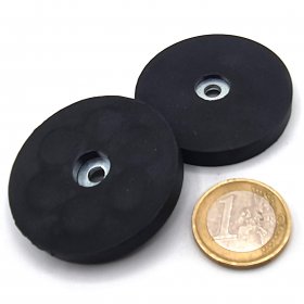 magnete antiscivolo 43mm con foro cilindrico 