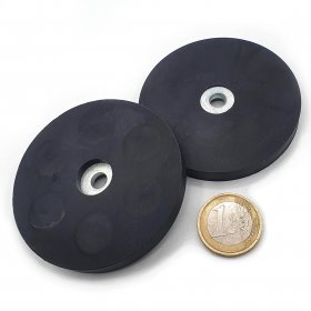 magnete antiscivolo 66mm con foro cilindrico 