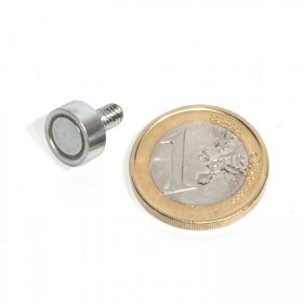 Pot neodymium magnet with external thread  0,39in