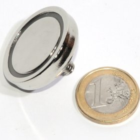 Pot neodymium magnet with external thread  1,26in