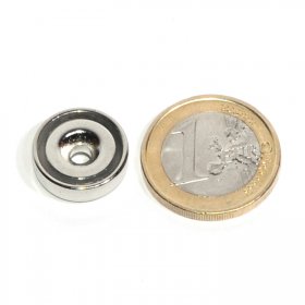 Pot neodymium magnet with hole  0,63x0,14in