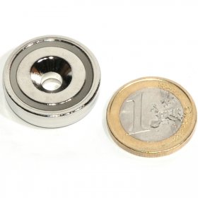 Pot neodymium magnet with hole  0,98x0,18in