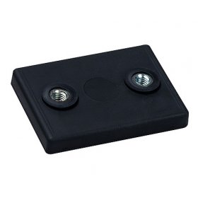 slip-resistant rubber coated round base magnet with two drilled hole 43x31mm