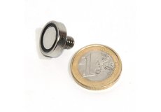 aimant nodyme  base 16mm avec tige filete M4