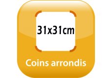 magnet frigo 31x31cm coins arrondis