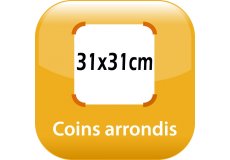 magnet frigo 31x31cm coins arrondis