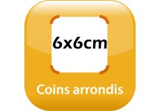 magnet frigo 6x6cm coins arrondis