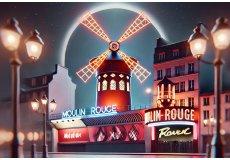 Magnet moulin rouge illustration