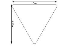 magnet triangle 7x6,15cm