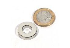 Neodymium magnetic discs Øout0,79 x Øin0,39 x 0,2 in