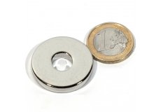 Neodymium magnetic discs Øout1,18 x Øin0,39 x 0,2 in