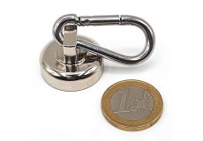 Pot magnet with carabiner Ø 0,98in
