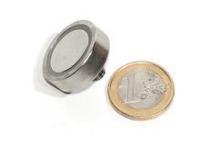 Pot neodymium magnet with external thread Ø 0,98in