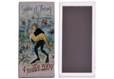 Rectangle and rigid Wedding announcement magnet 4,72x1,97in