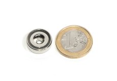 Topfmagnete mit Bohrung 16mm x 3.5