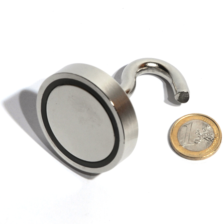 Lot De 2 Crochets Magnétiques Puissants - Aimant Rond 32mm - Charge Max 6,3 Kg Chacun - Idéal Atelier Cuisine
