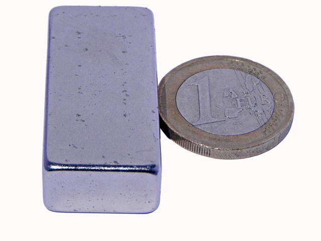 Aimant Néodyme N52 Carré 40x40x20 Mm - Aimant Terres Rares Puissant, Nickelé, Pour Bricolage, Industrie, Projets