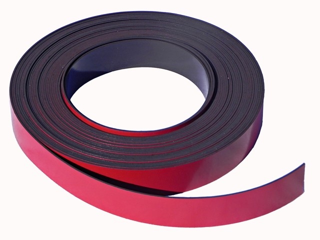Bande aimanté de couleur rouge 10mm x 1m - 123 Magnet