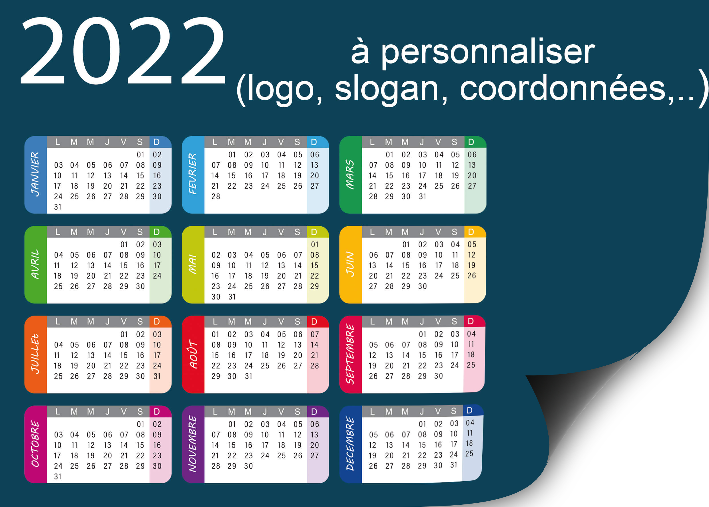 calendrier frigo personnalisé A4 / calendrier aimanté / 123 Magnet