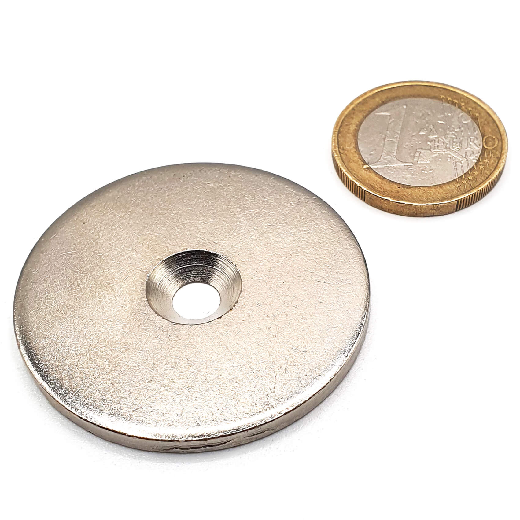 plaque ronde en métal perçé, contre partie pour aimants - 123 Magnet