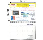 Calendar magnet with metal binding 8,66X6,10in