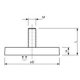 Plot antigliss 22mm avec tige filete