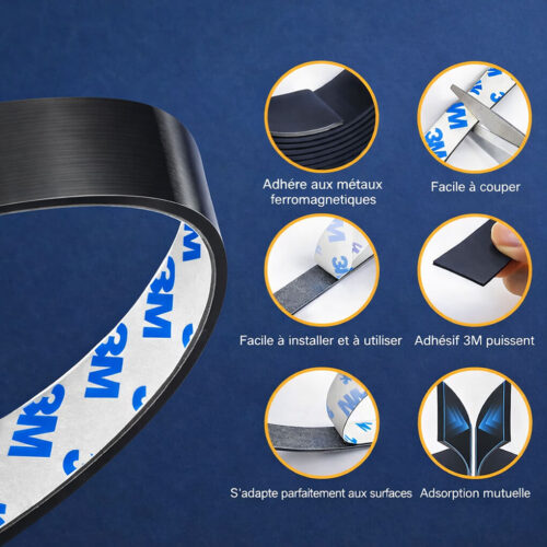 bande magnétique brune isotropic 40mm x 2mm x 50 mètres