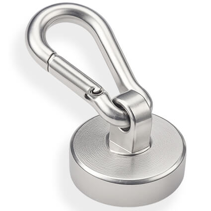 Aimant avec manchon taraudé Ø16mm, puissance 8kg 50 Aimant avec mousqueton