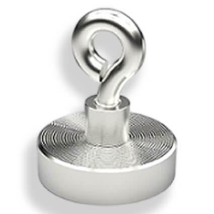 Aimant avec manchon taraudé Ø16mm, puissance 8kg 49 Aimant avec oeillet