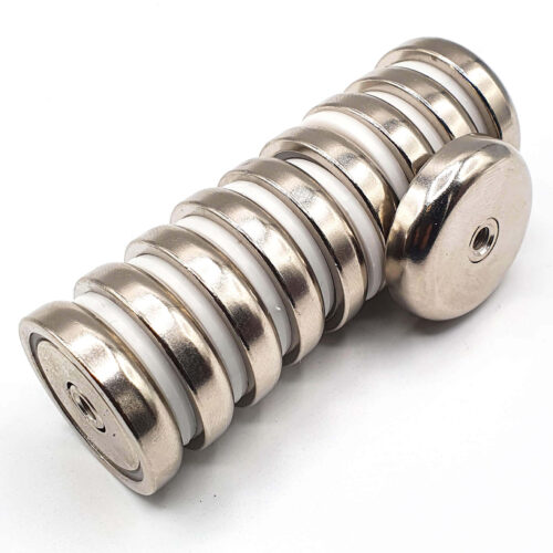 Aimant néodyme Ø 13mm avec tige filetée M5, puissance 4 kg