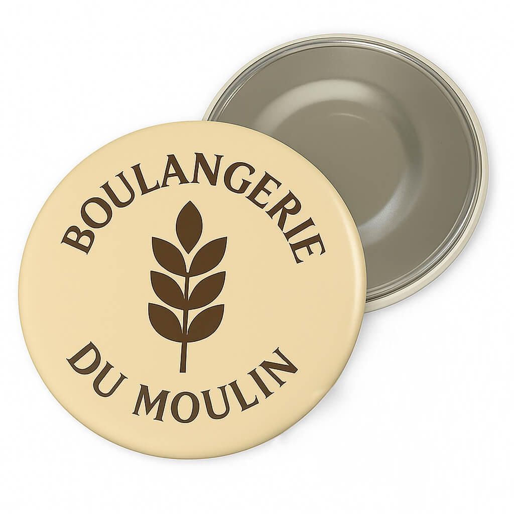 Magnet badge ⌀ 10cm 46 badge aimanté publicitaire D100mm