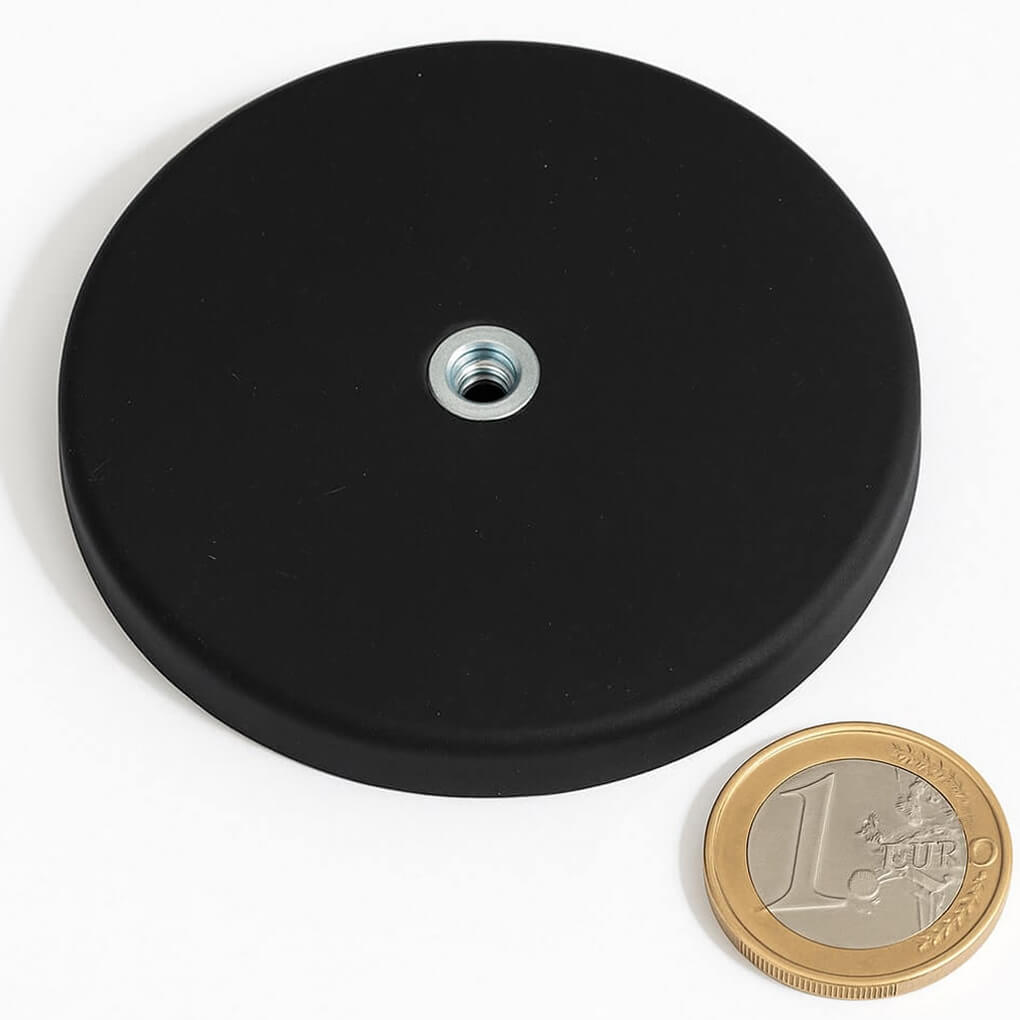Plot antiglisse Ø66mm avec trou fileté, puissance 20 kg