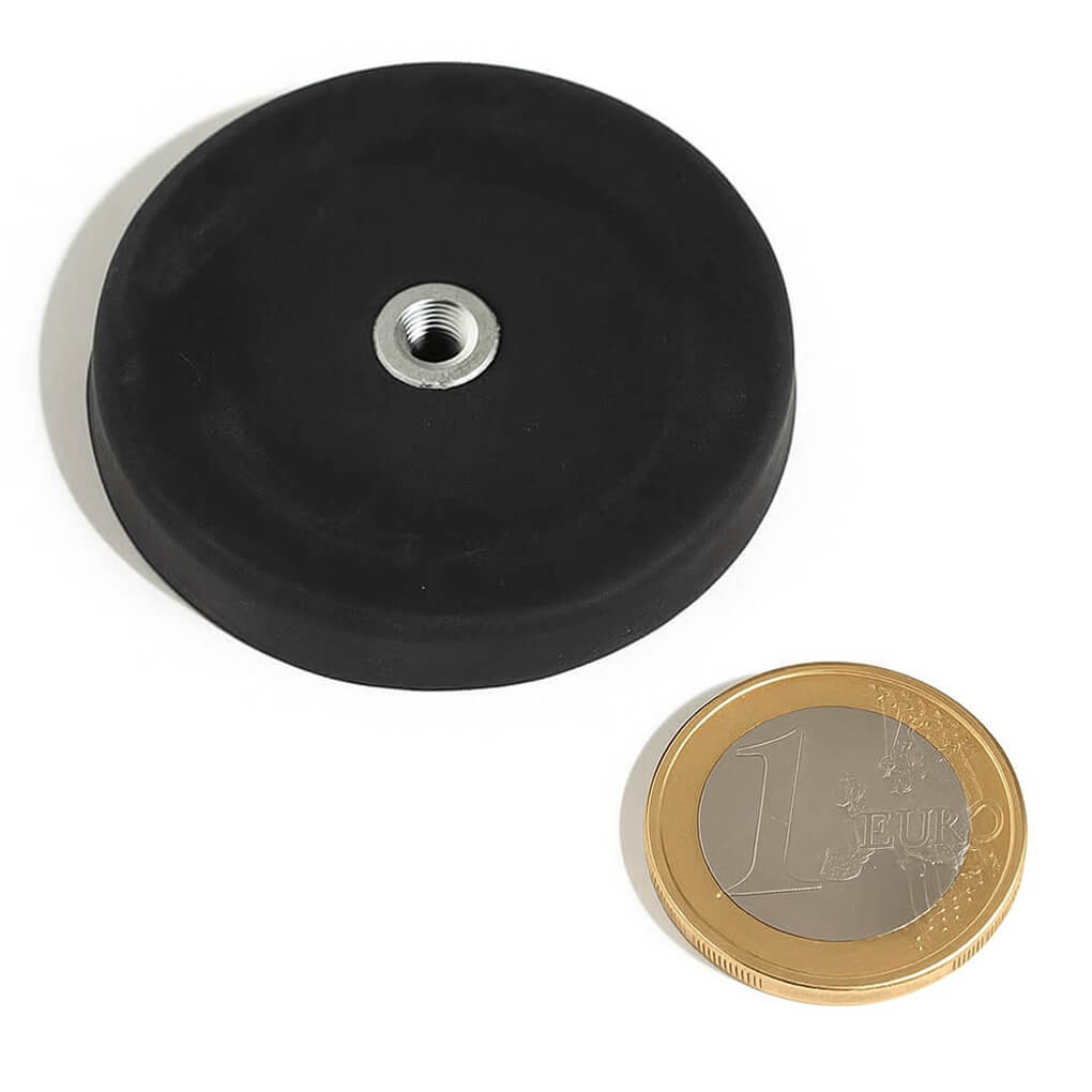 Plot antiglisse Ø43mm avec trou fileté, puissance 8 kg