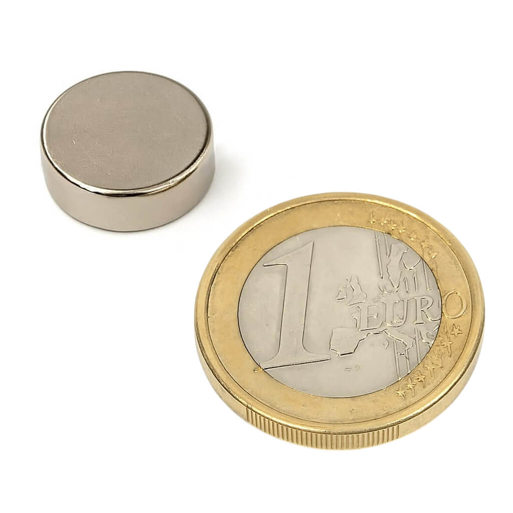 Aimant néodyme disque Ø15 x 5mm, puissance 4.5kg