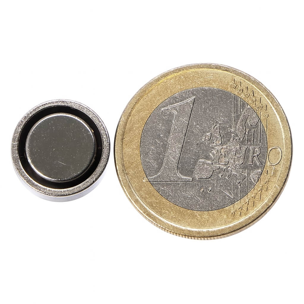aimant néodyme en pot d'acier Ø13 x 4.5mm