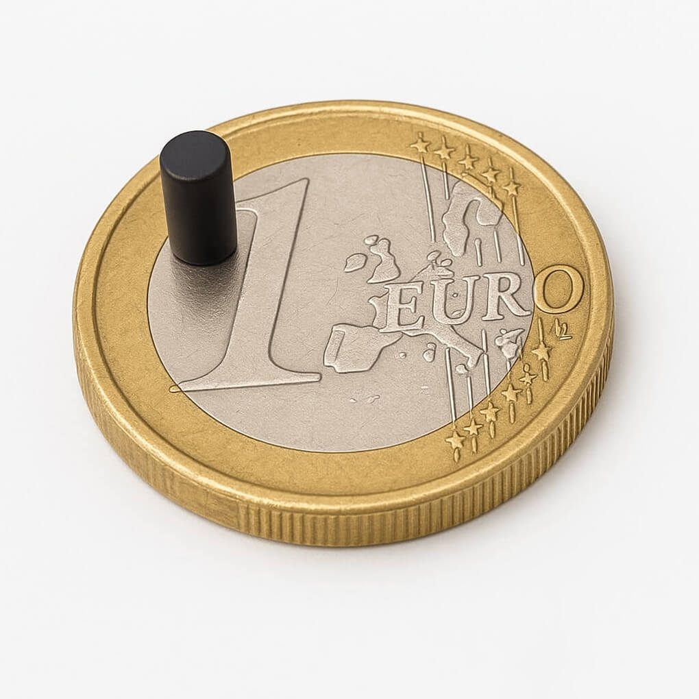 Aimant cylindrique Ø3x6mm époxy, magnétisation diamétrale