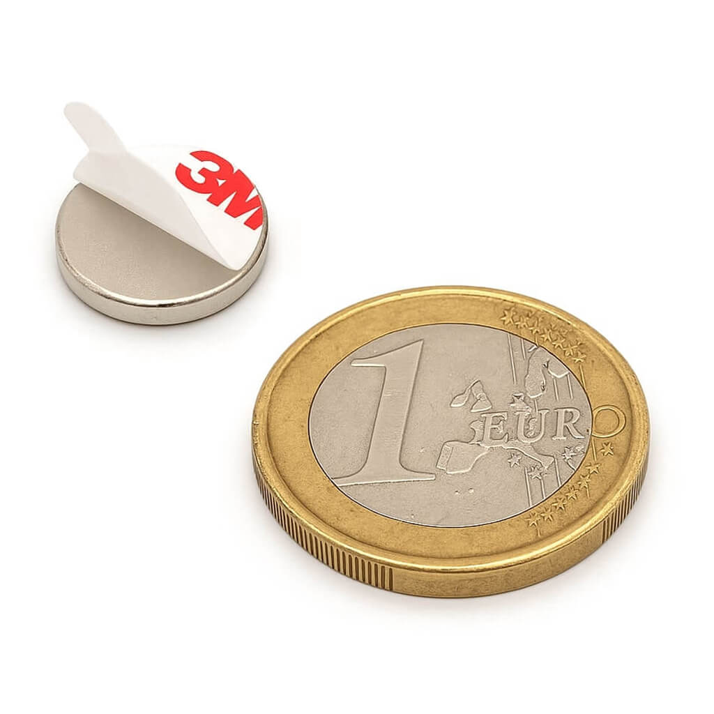 Aimant autocollant ⌀12x2mm, puissance 1,3kg 48 Aimant autocollant ⌀12x2mm, puissance 1,3kg