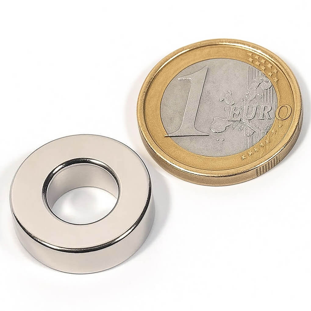 aimant néodyme anneau Øext20 x Øint10 x 5 mm, puissance 5.5Kg