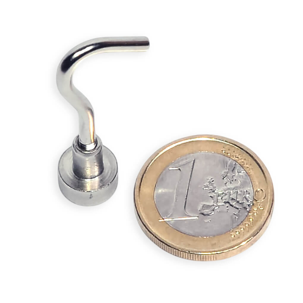 Aimant crochet Ø10mm, puissance 2kg