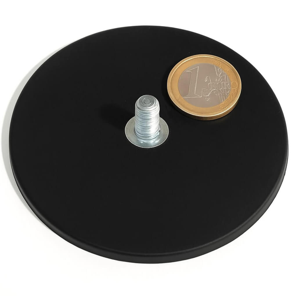 Plot antiglisse Ø88mm avec tige filetée, puissance 42 kg