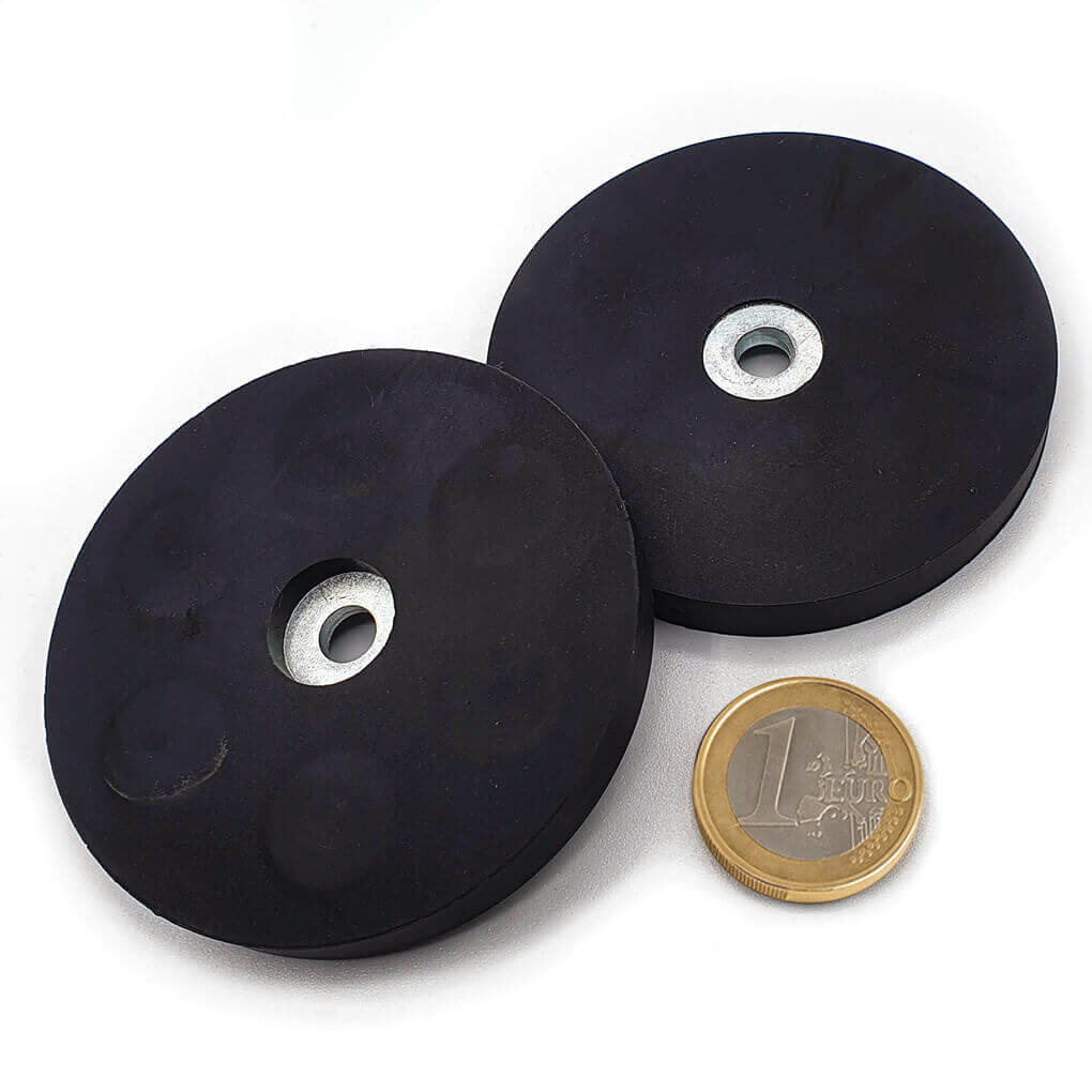 Plot antigliss Ø66mm avec trou cylindrique, puissance 20 kg