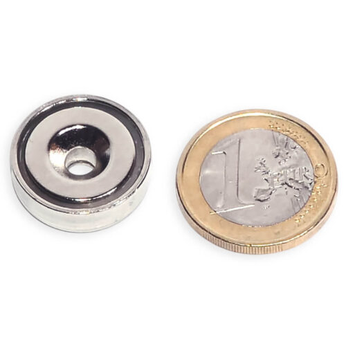 Aimant néodyme ⌀16mm avec trou de fixation , puissance 6kg