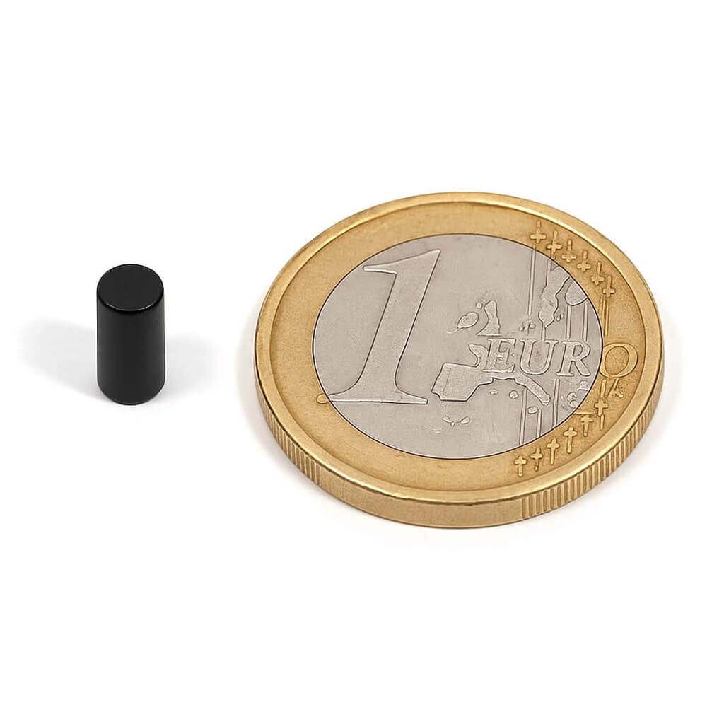 Aimant cylindrique Ø4 x 10mm époxy, magnétisation diamétrale