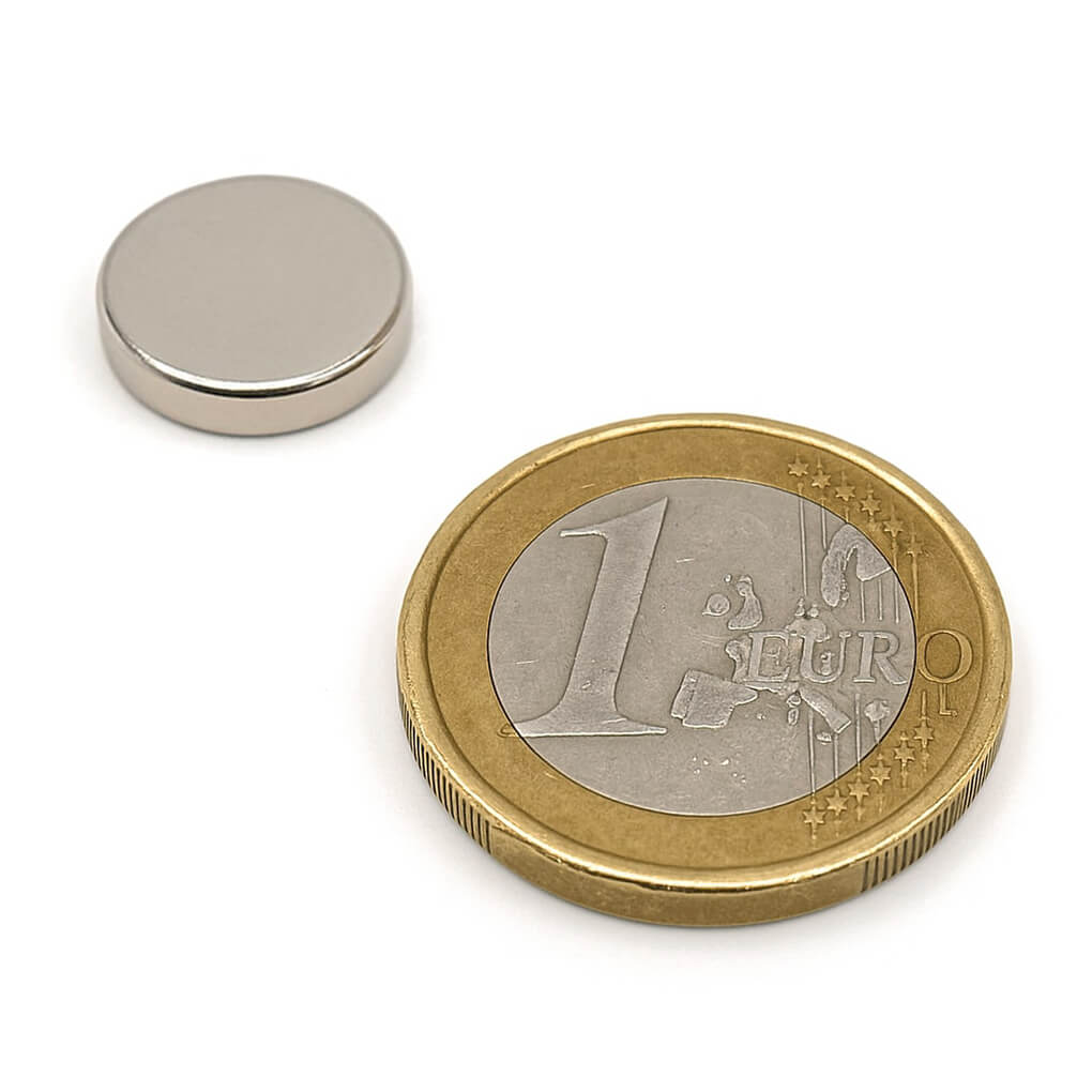 Aimant néodyme disque Ø12 x 3mm, puissance 2.40kg