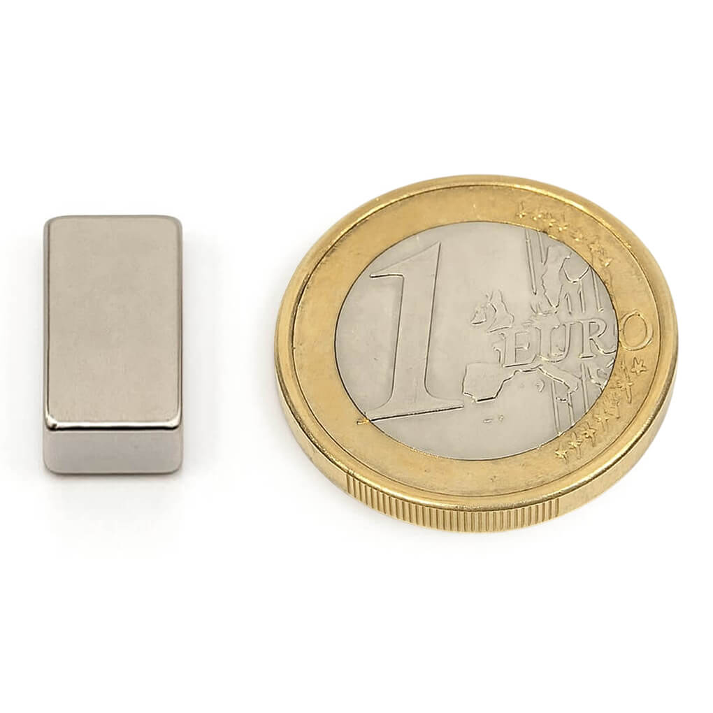 Aimant néodyme bloc 15x8x5mm, puissance 4.1kg