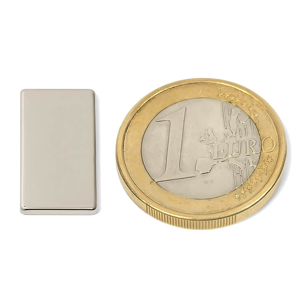 Aimant néodyme bloc 20x10x1mm, puissance 1.2kg
