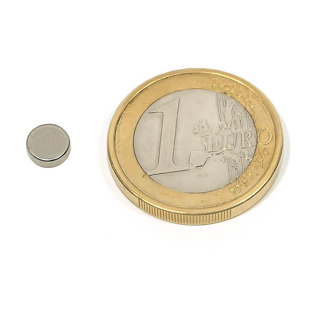 Aimant néodyme disque Ø 6x2mm, puissance 0.68kg